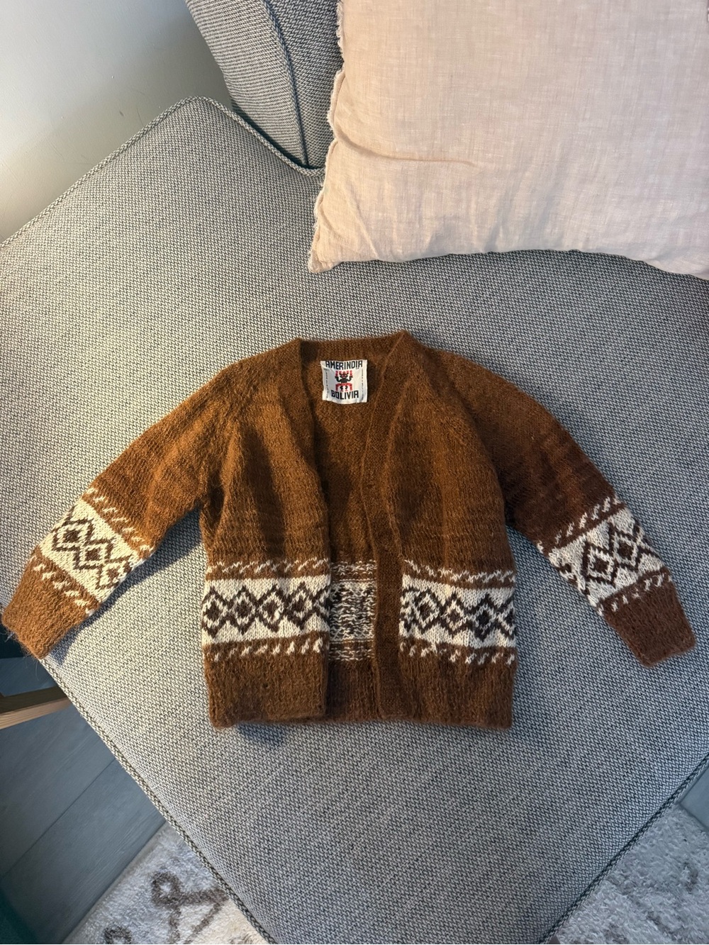 Handwoven Brown Patterned toddler Cardigan Sweater